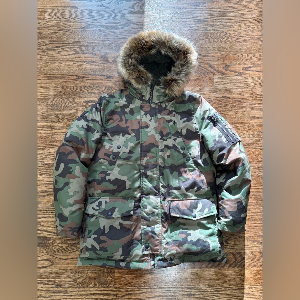 Polo by Ralph Lauren Camouflage Jacket with Orange Lining